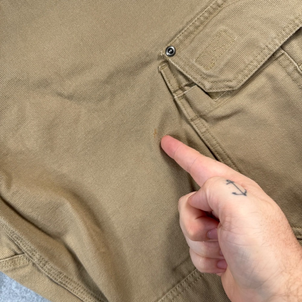 Duluth Trading Co Fire Hose Cargo Pants Mens 42x32 Tan Cotton Canvas Workwear - Picture 5 of 9